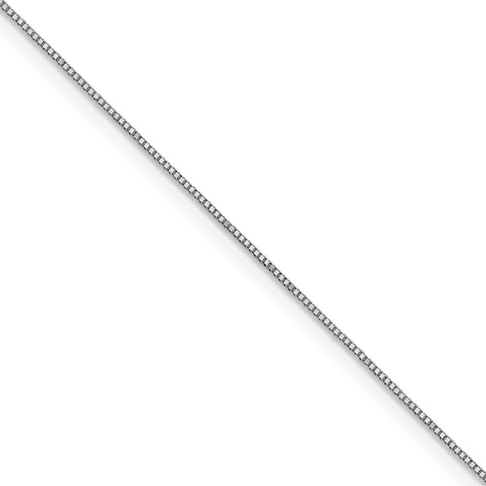 0.8mm 14K White Gold Solid Box Chain Necklace, Item C10234 by The Black Bow Jewelry Co.