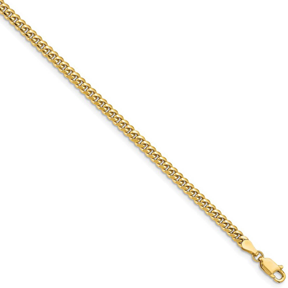 3.5mm 14k Yellow Gold Solid Miami Cuban (Curb) Chain Necklace, Item C10239 by The Black Bow Jewelry Co.