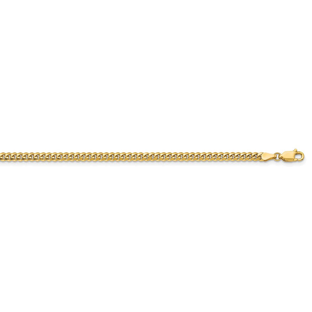 Alternate view of the 3.5mm 14k Yellow Gold Solid Miami Cuban (Curb) Chain Necklace by The Black Bow Jewelry Co.
