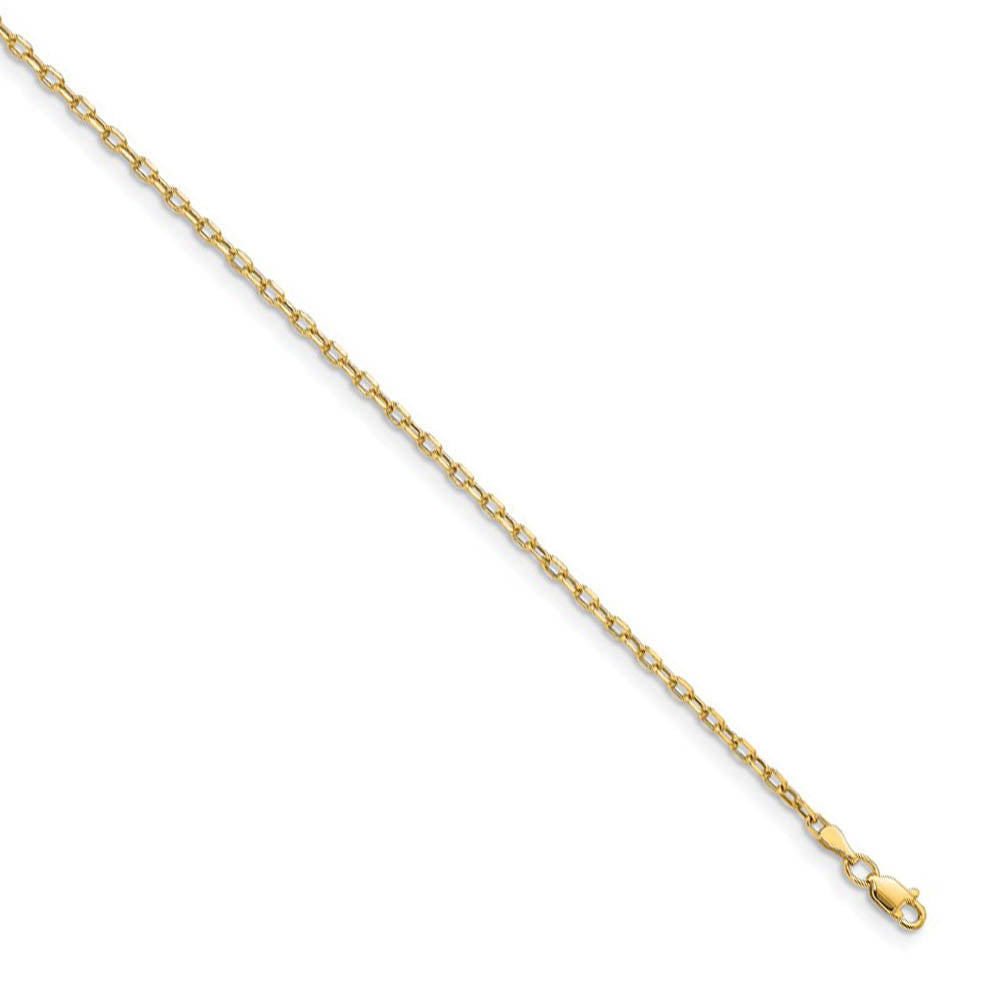 3mm 14k Yellow Gold Hollow Open D/C Cable Chain Necklace, Item C10256 by The Black Bow Jewelry Co.
