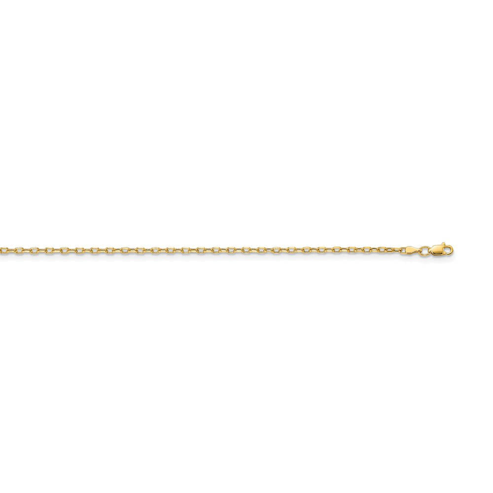 Alternate view of the 3mm 14k Yellow Gold Hollow Open D/C Cable Chain Necklace by The Black Bow Jewelry Co.