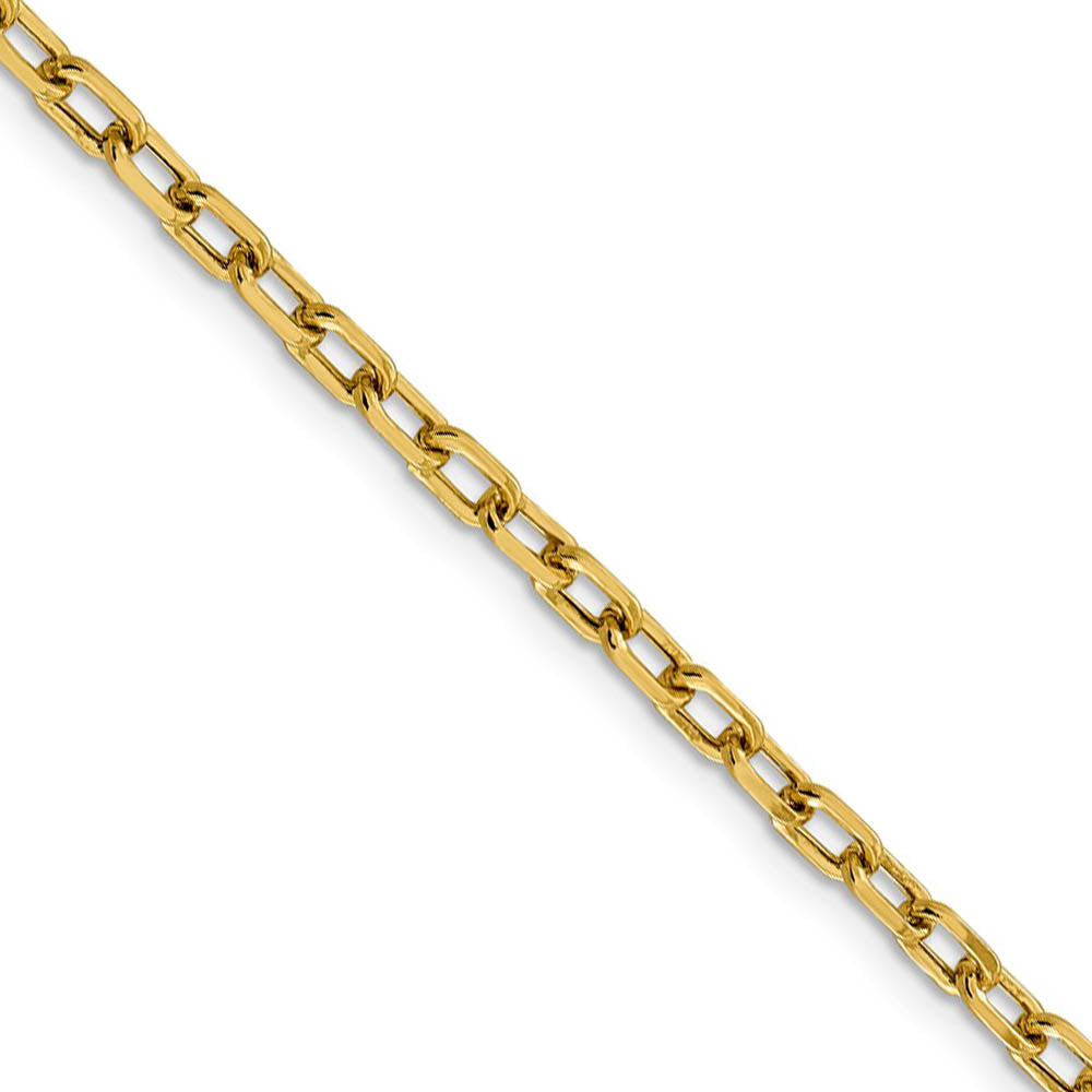 3.75mm 14k Yellow Gold Hollow Open D/C Cable Chain Necklace, Item C10257 by The Black Bow Jewelry Co.