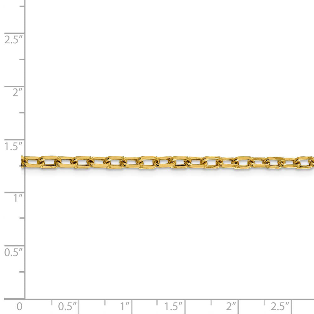 Alternate view of the 3.75mm 14k Yellow Gold Hollow Open D/C Cable Chain Necklace by The Black Bow Jewelry Co.