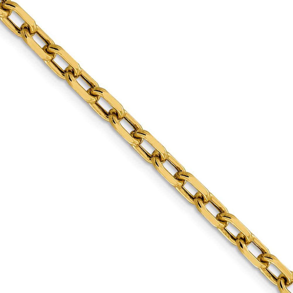 5mm 14k Yellow Gold Hollow Open D/C Cable Chain Necklace, Item C10258 by The Black Bow Jewelry Co.