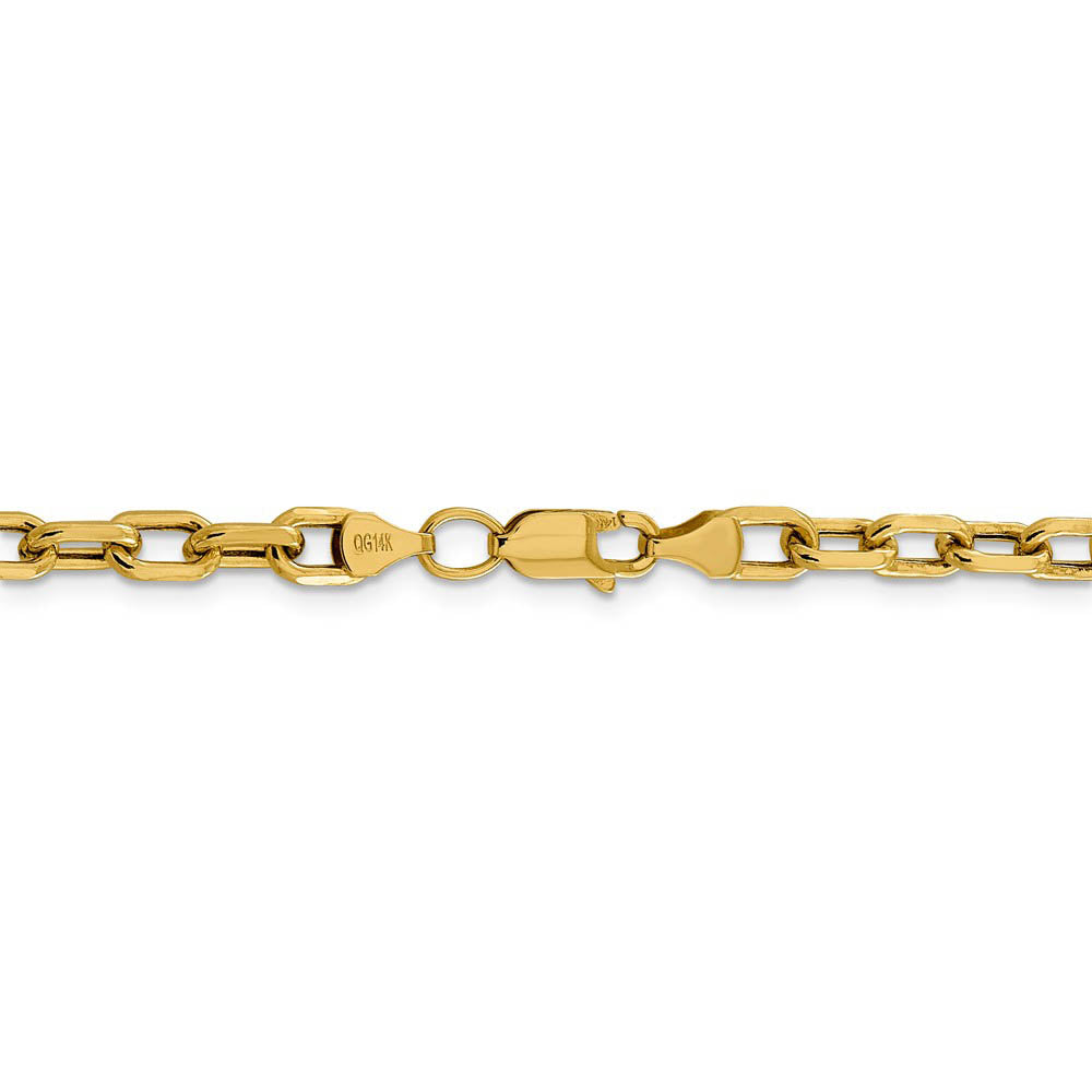 Alternate view of the 5mm 14k Yellow Gold Hollow Open D/C Cable Chain Necklace by The Black Bow Jewelry Co.