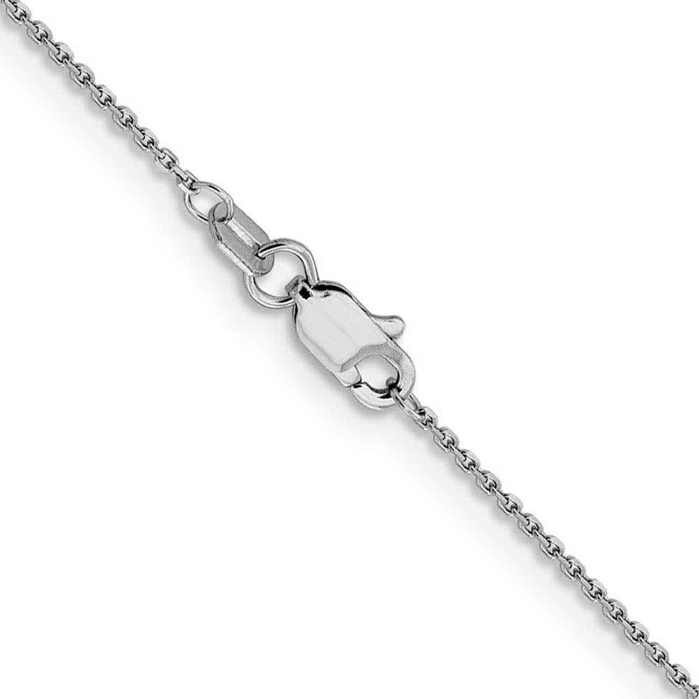Alternate view of the 0.9mm 14k White Gold Solid Diamond Cut Cable Chain Necklace by The Black Bow Jewelry Co.