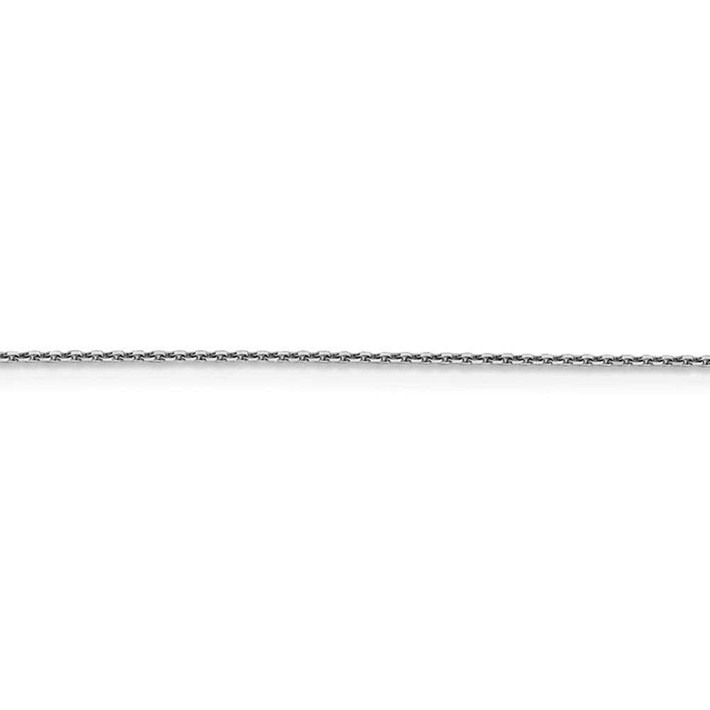 Alternate view of the 0.9mm 14k White Gold Solid Diamond Cut Cable Chain Necklace by The Black Bow Jewelry Co.