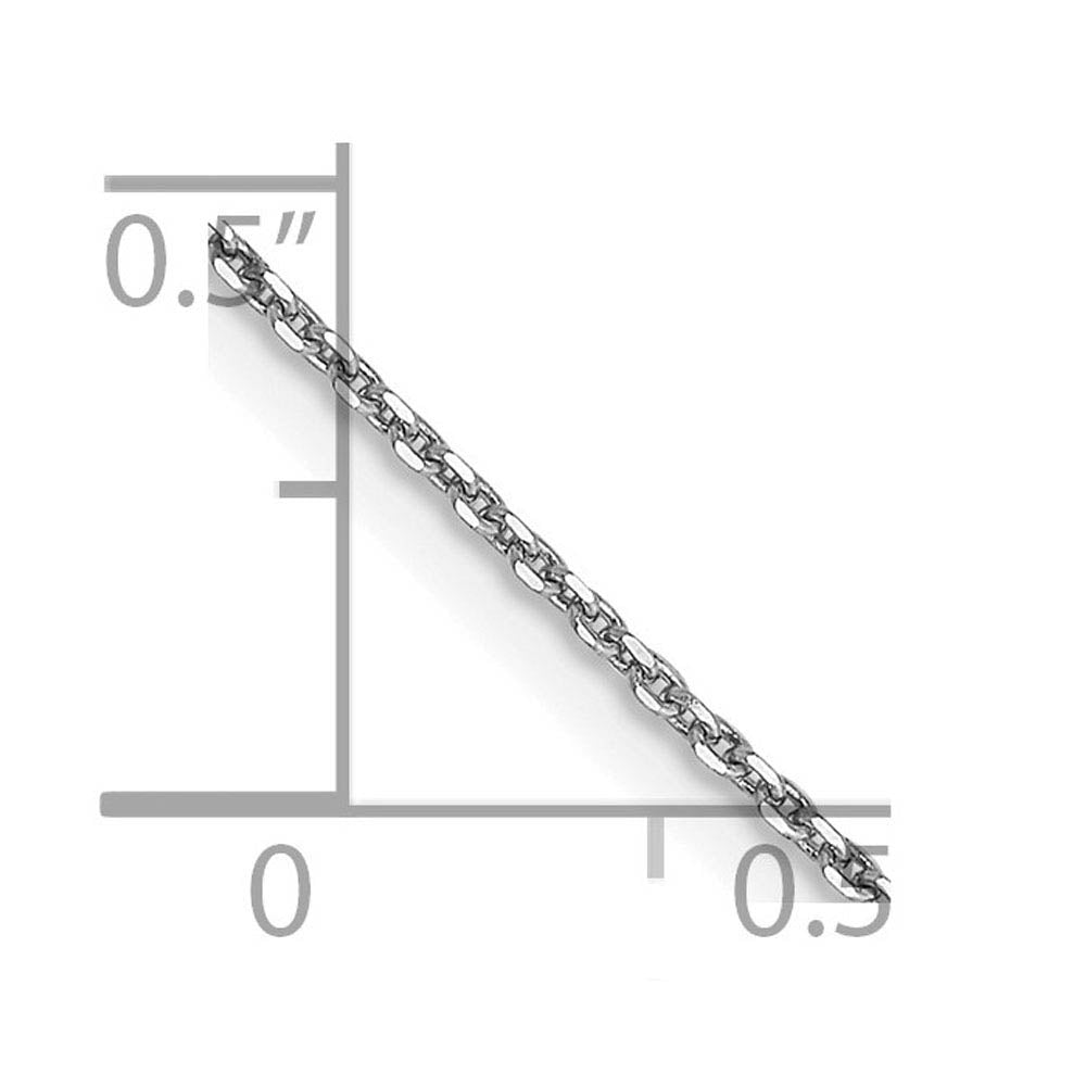 Alternate view of the 0.9mm 14k White Gold Solid Diamond Cut Cable Chain Necklace by The Black Bow Jewelry Co.