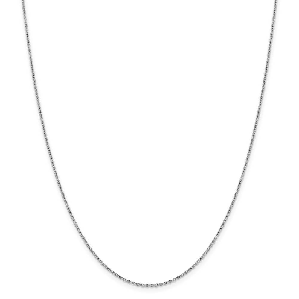 Alternate view of the 1.4mm 14k White Gold Solid Classic Cable Chain Necklace by The Black Bow Jewelry Co.