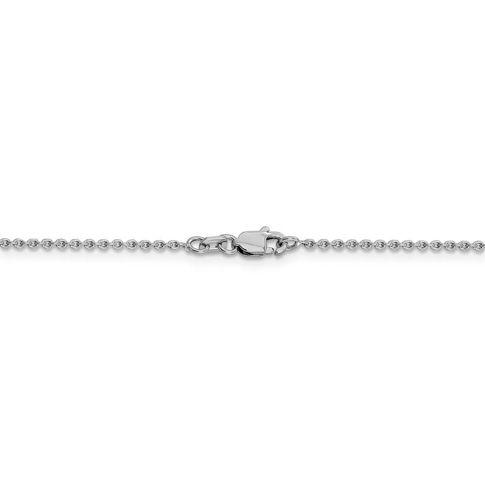 Alternate view of the 1.4mm 14k White Gold Solid Classic Cable Chain Necklace by The Black Bow Jewelry Co.