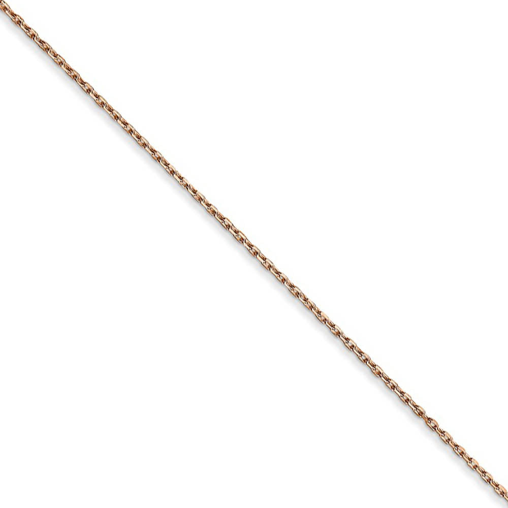 0.8mm 14k Rose Gold Solid Diamond Cut Cable Chain Necklace, Item C10265 by The Black Bow Jewelry Co.