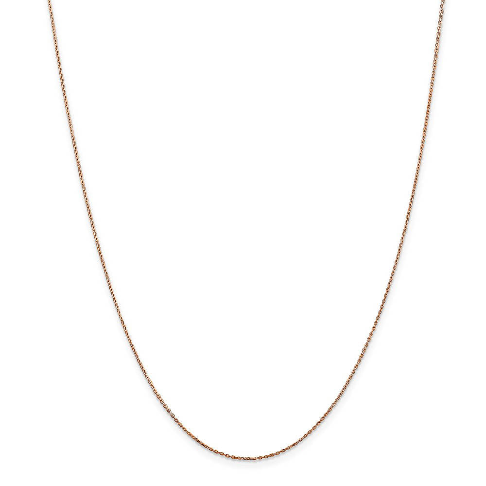 Alternate view of the 0.8mm 14k Rose Gold Solid Diamond Cut Cable Chain Necklace by The Black Bow Jewelry Co.