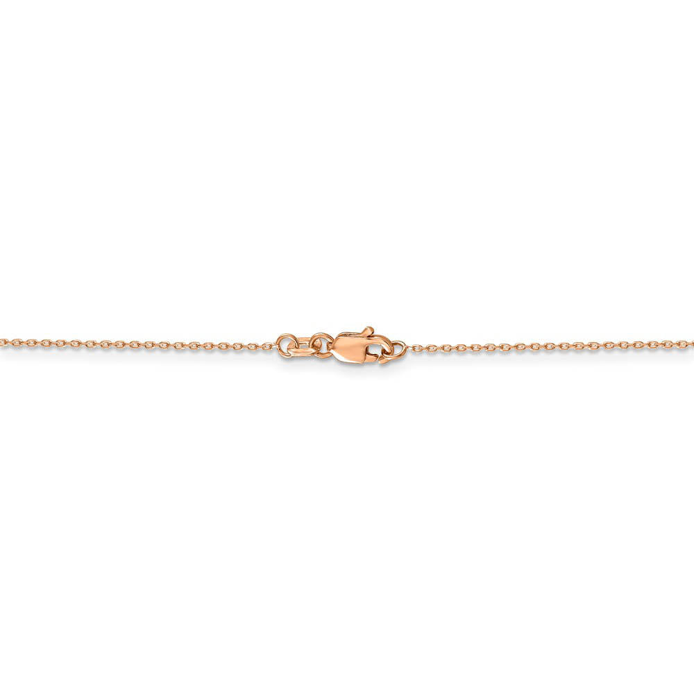 Alternate view of the 0.8mm 14k Rose Gold Solid Diamond Cut Cable Chain Necklace by The Black Bow Jewelry Co.