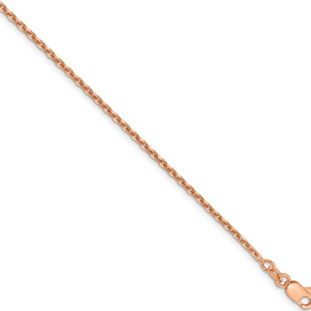 1.65mm 14k Rose Gold Solid Diamond Cut Cable Chain Necklace, Item C10266 by The Black Bow Jewelry Co.