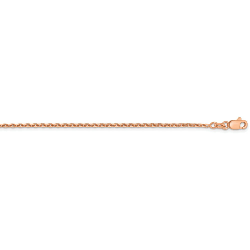 Alternate view of the 1.65mm 14k Rose Gold Solid Diamond Cut Cable Chain Necklace by The Black Bow Jewelry Co.