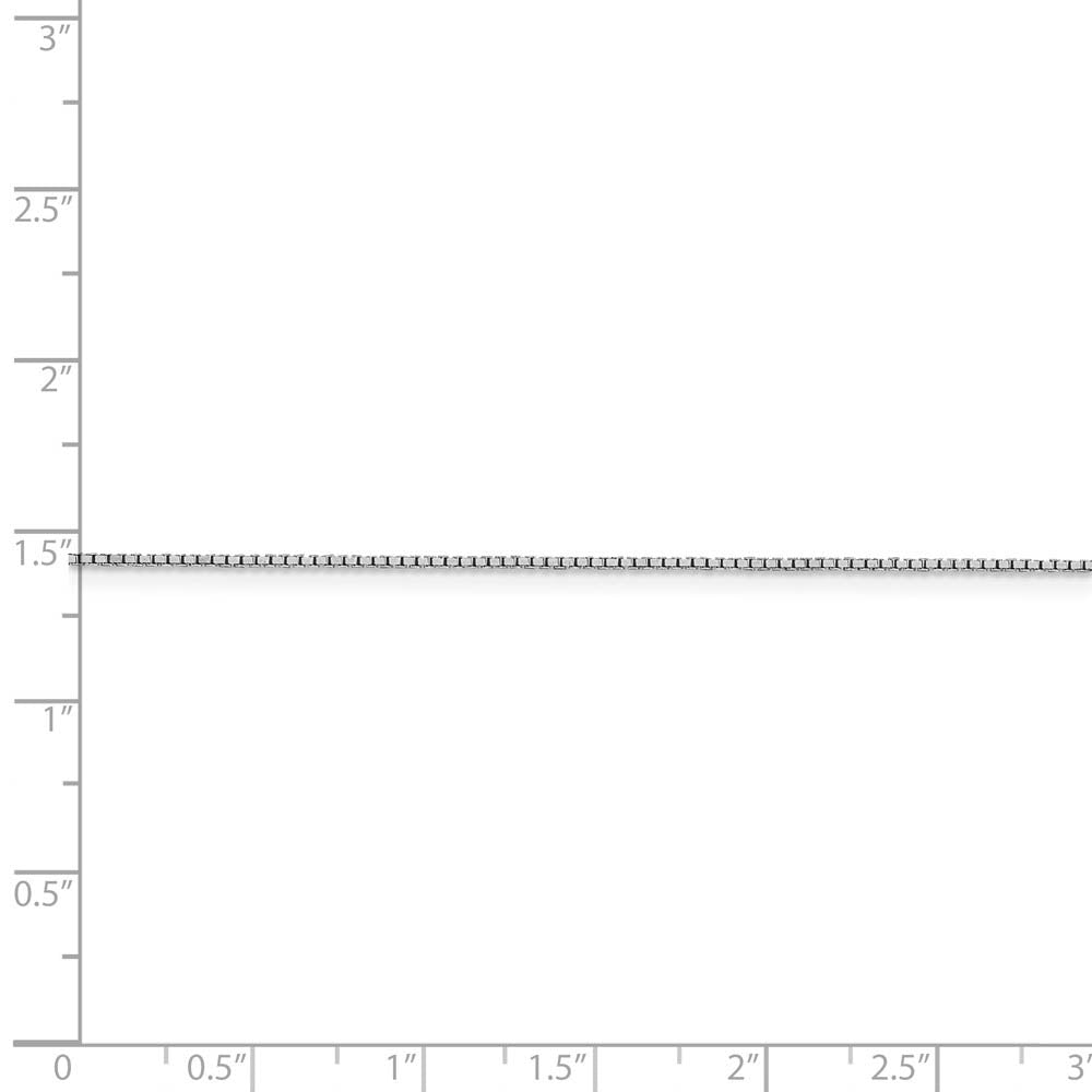 Alternate view of the 0.95mm 14k White Gold Solid Box Chain Necklace by The Black Bow Jewelry Co.