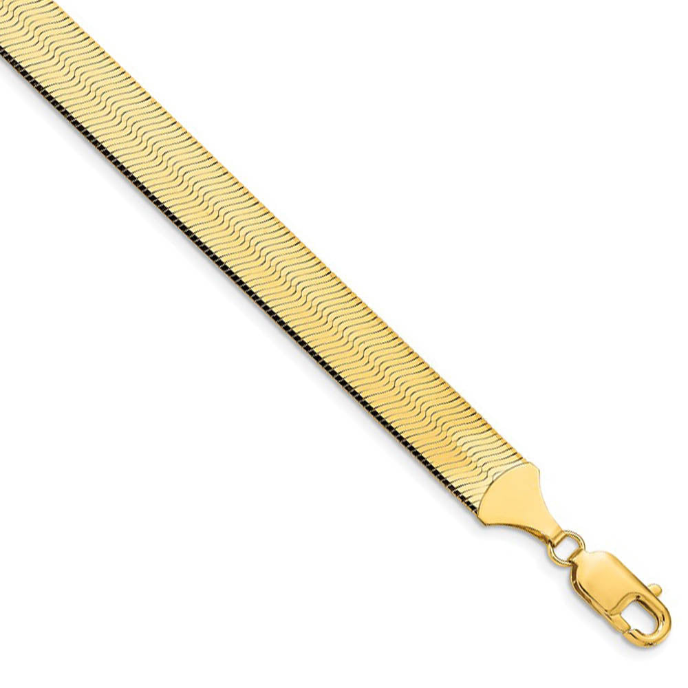 10mm 14k Yellow Gold Solid Herringbone Chain Necklace, Item C10274 by The Black Bow Jewelry Co.