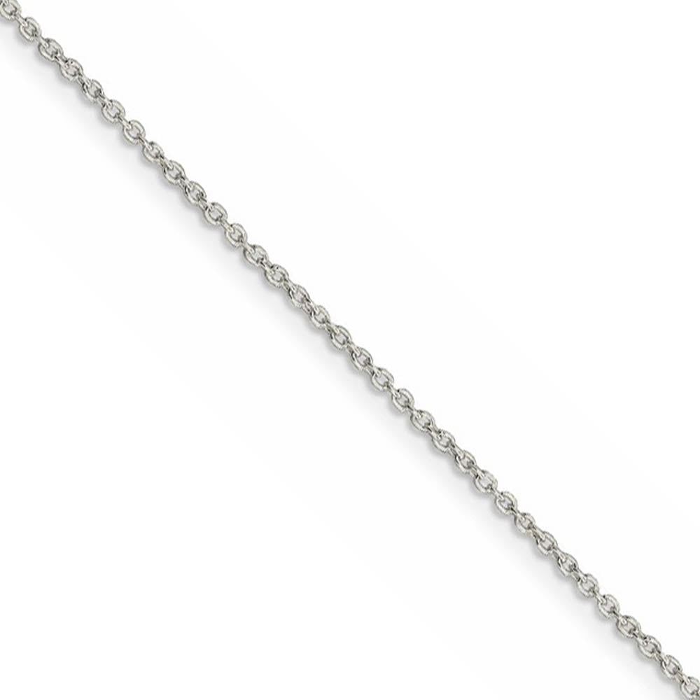 1.25mm Rhodium Plated Sterling Silver Solid Cable Chain Necklace, Item C10279 by The Black Bow Jewelry Co.