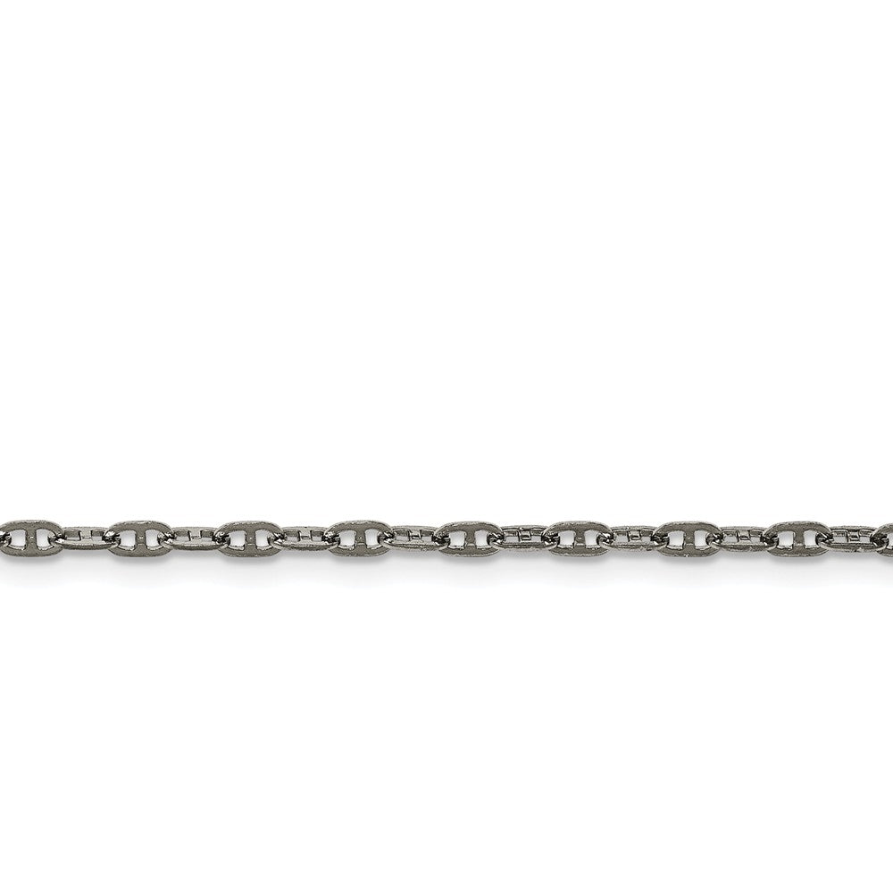 Alternate view of the 2.75mm Stainless Steel Anchor Chain Necklace by The Black Bow Jewelry Co.