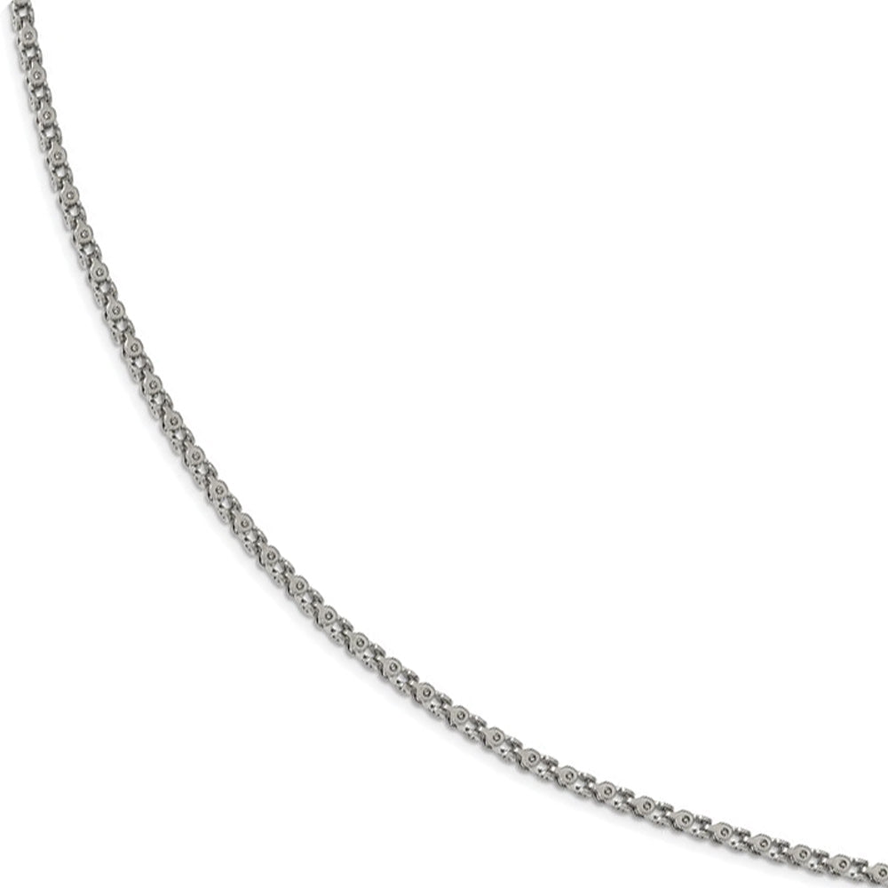 Black Bow Jewelry Company 3.2mm, 14k White Gold Solid Link Cable Chain  Necklace, 24 Inch