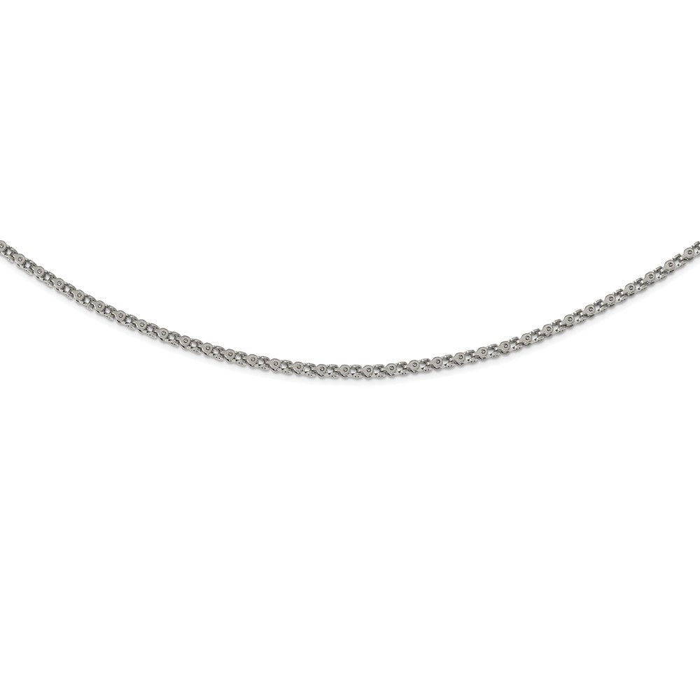 Alternate view of the 3.1mm Stainless Steel Fancy Circle Link Chain Necklace by The Black Bow Jewelry Co.