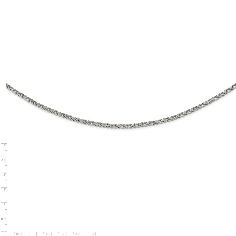 Alternate view of the 3.1mm Stainless Steel Fancy Circle Link Chain Necklace by The Black Bow Jewelry Co.