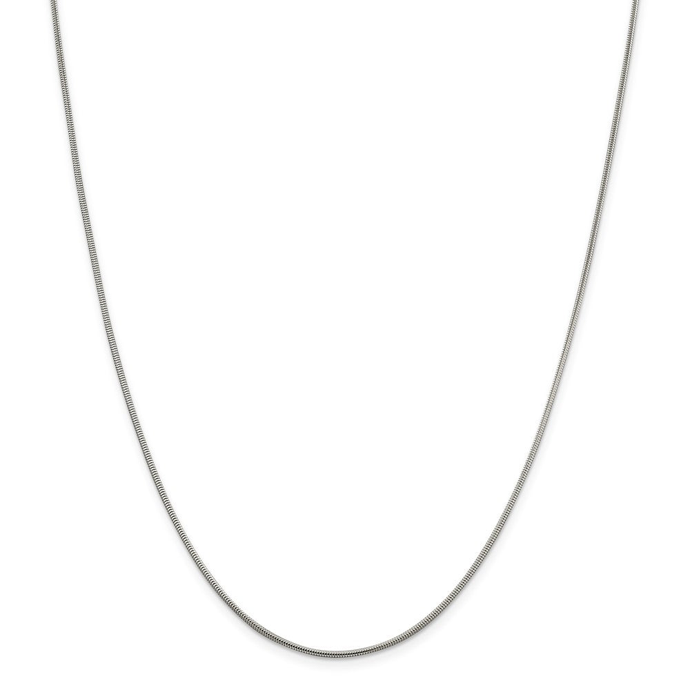 Alternate view of the 1.5mm Sterling Silver Solid Classic Round Snake Chain Necklace by The Black Bow Jewelry Co.