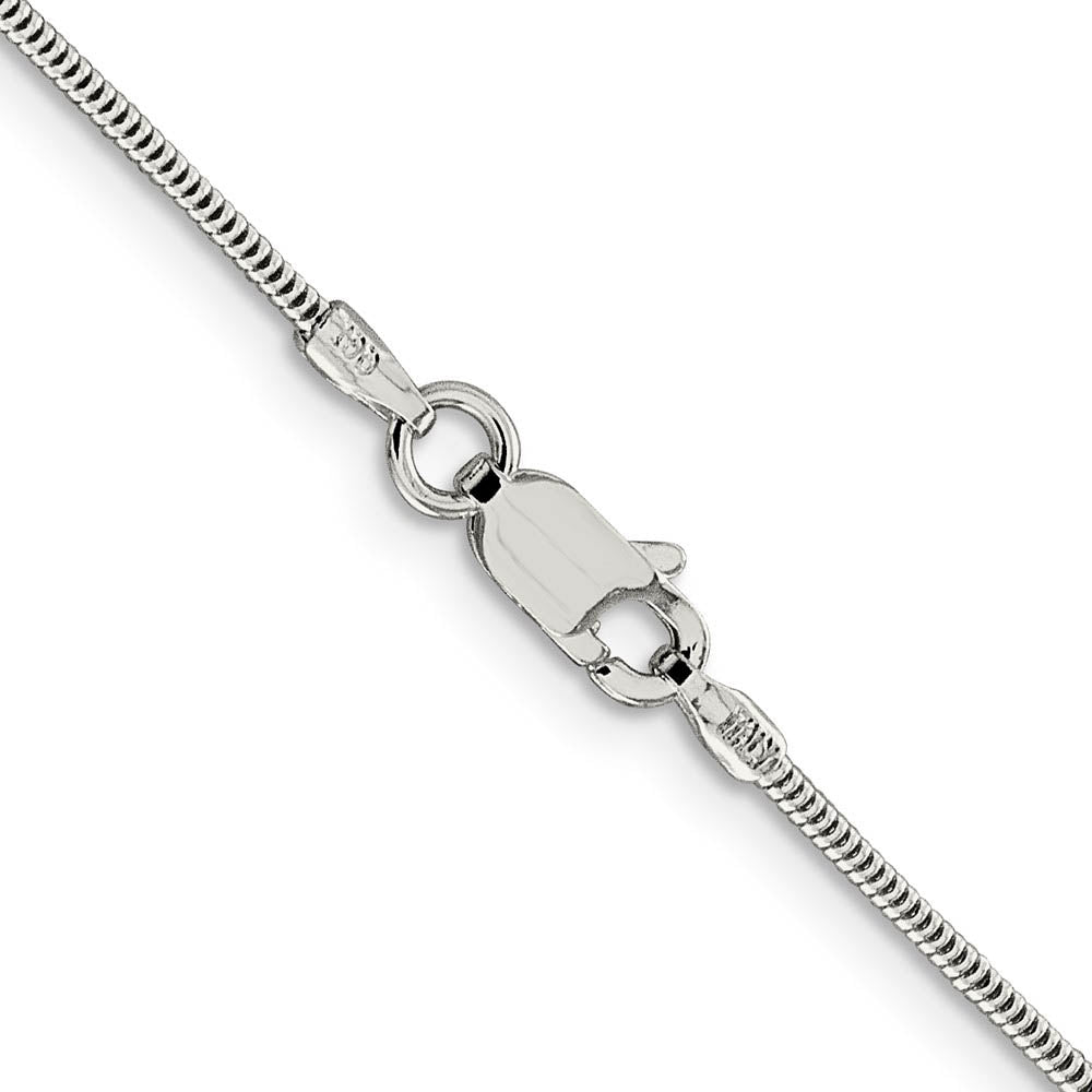 Alternate view of the 1.1mm Sterling Silver Solid Diamond Cut Rope Chain Necklace by The Black Bow Jewelry Co.