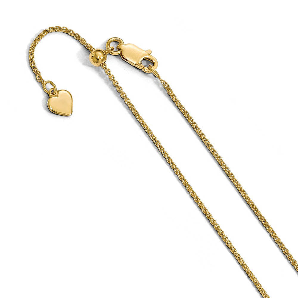 1.3mm Gold Tone Plated Sterling Silver Adjustable Wheat Chain Necklace, Item C10310 by The Black Bow Jewelry Co.