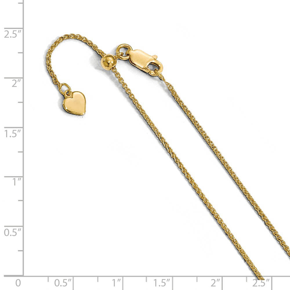 Alternate view of the 1.3mm Gold Tone Plated Sterling Silver Adjustable Wheat Chain Necklace by The Black Bow Jewelry Co.