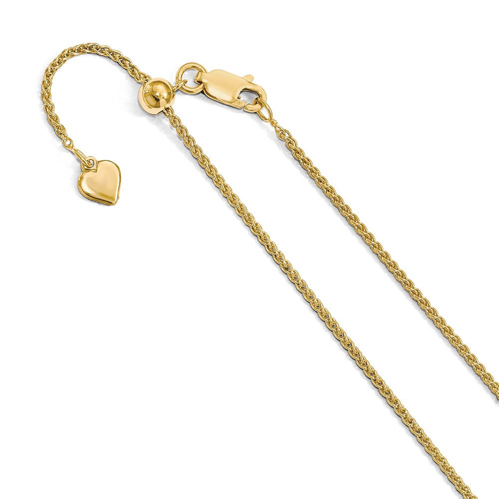 1.5mm Gold Tone Plated Sterling Silver Adjustable Wheat Chain Necklace, Item C10312 by The Black Bow Jewelry Co.