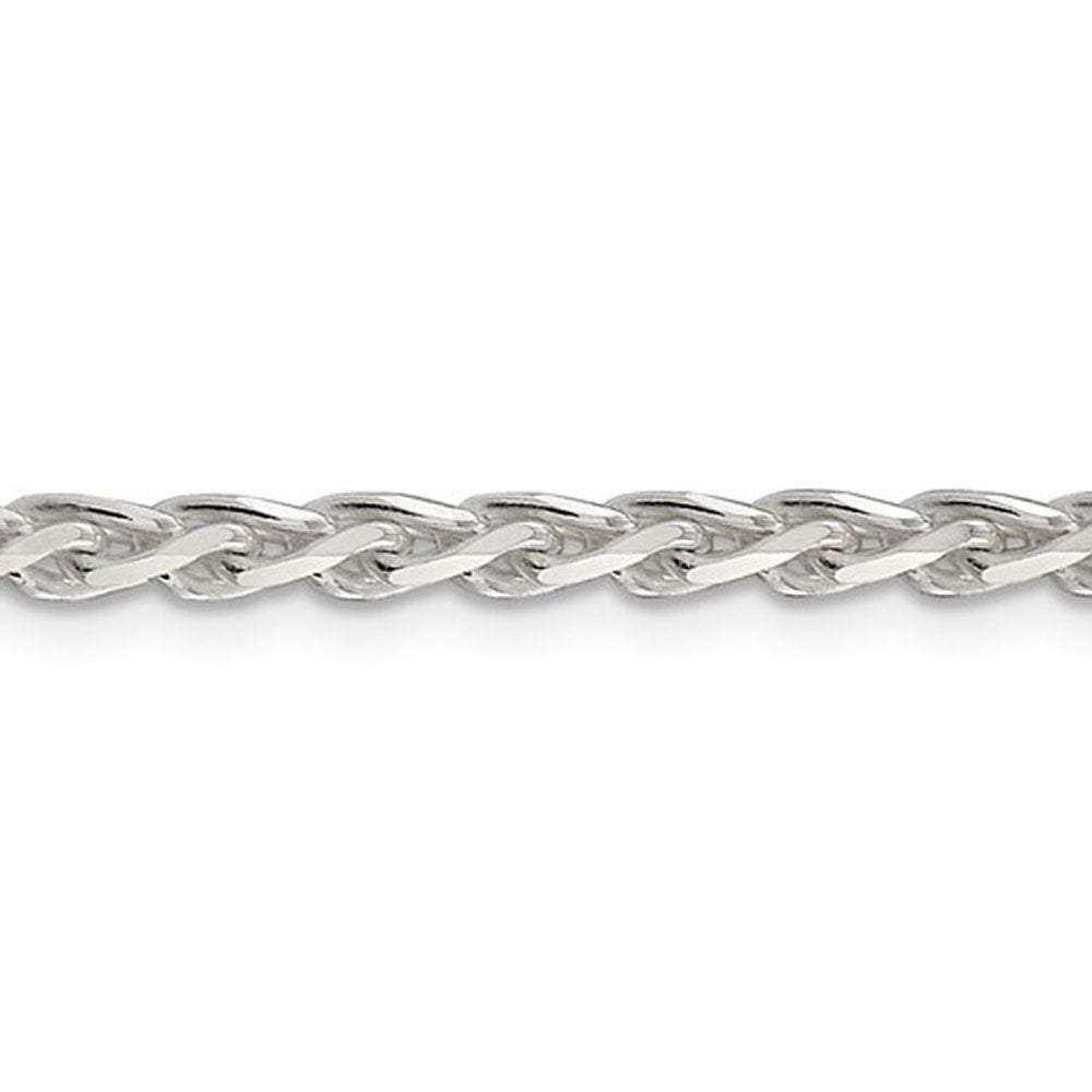 Alternate view of the 3.75mm Sterling Silver Diamond Cut Solid Spiga Chain Necklace by The Black Bow Jewelry Co.