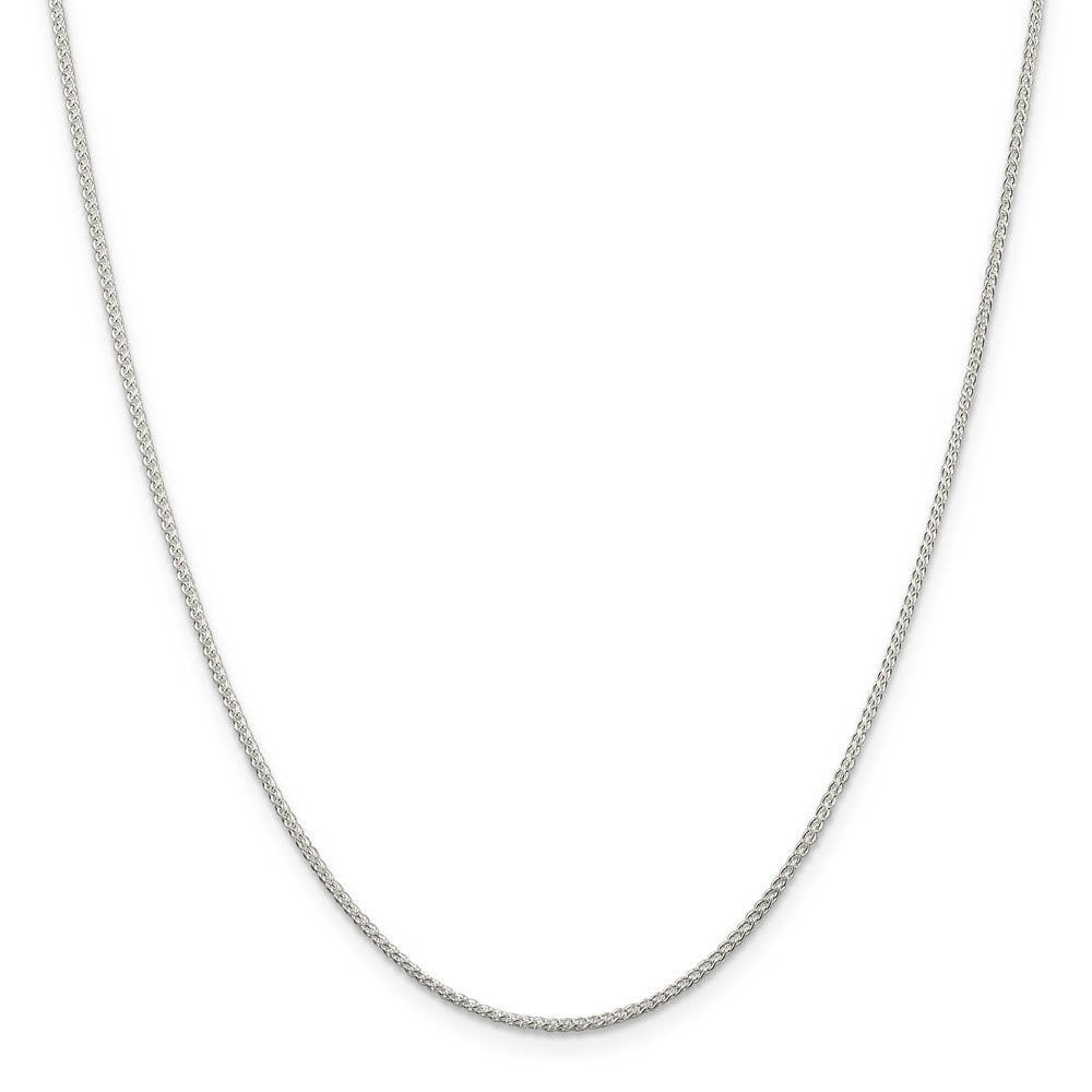 1.25mm Rhodium Plated Sterling Silver Round Spiga Chain Necklace, Item C10320 by The Black Bow Jewelry Co.