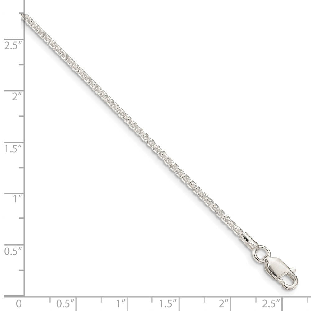 Alternate view of the 1.6mm Sterling Silver Solid Round Spiga Chain Necklace by The Black Bow Jewelry Co.