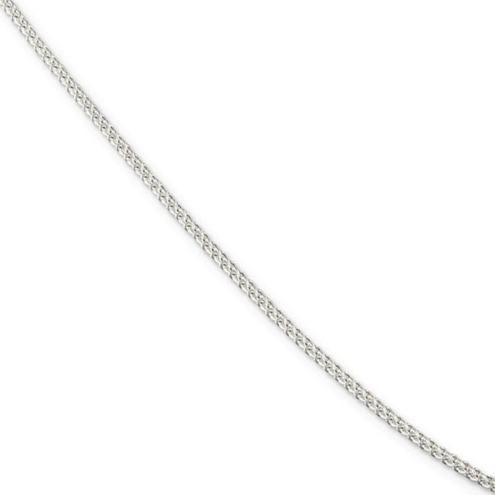 1.75mm Rhodium Plated Sterling Silver Solid Round Spiga Chain Necklace, Item C10324 by The Black Bow Jewelry Co.