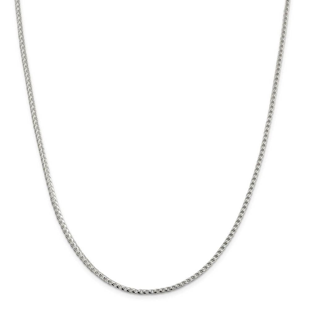 Alternate view of the 2.5mm Sterling Silver Diamond Cut Solid Square Franco Chain Necklace by The Black Bow Jewelry Co.