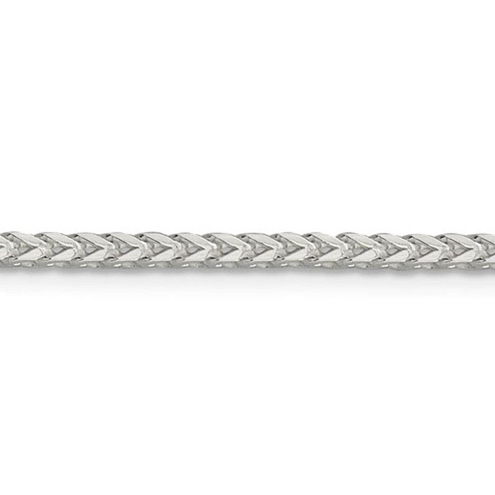 Alternate view of the 2.5mm Sterling Silver Diamond Cut Solid Square Franco Chain Necklace by The Black Bow Jewelry Co.