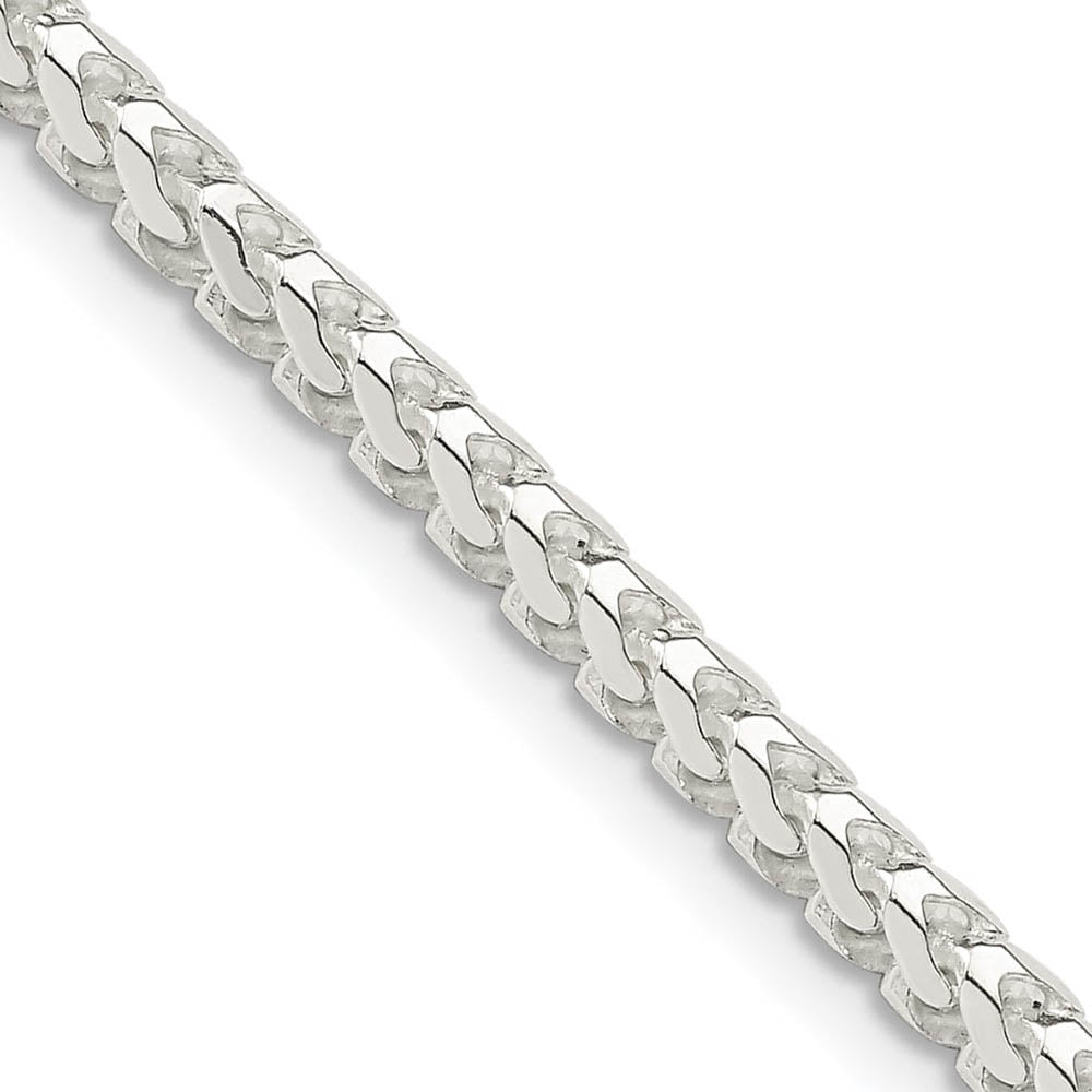 Sterling Silver Diamond Cut Solid Square Franco Chain