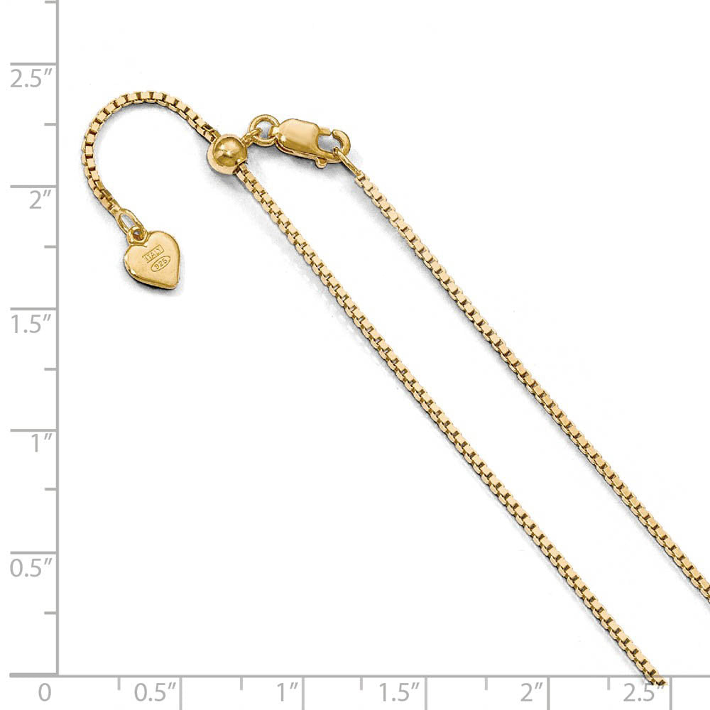 Alternate view of the 1.1mm Gold Tone Plated Sterling Silver Adjustable Box Chain Necklace by The Black Bow Jewelry Co.