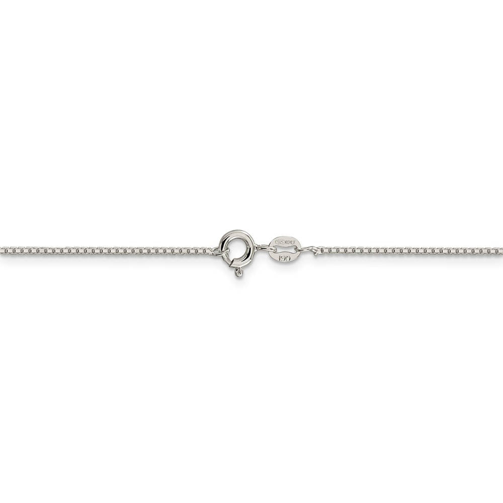 Alternate view of the 1.1mm Sterling Silver Solid D/C Octagonal Box Chain Necklace by The Black Bow Jewelry Co.