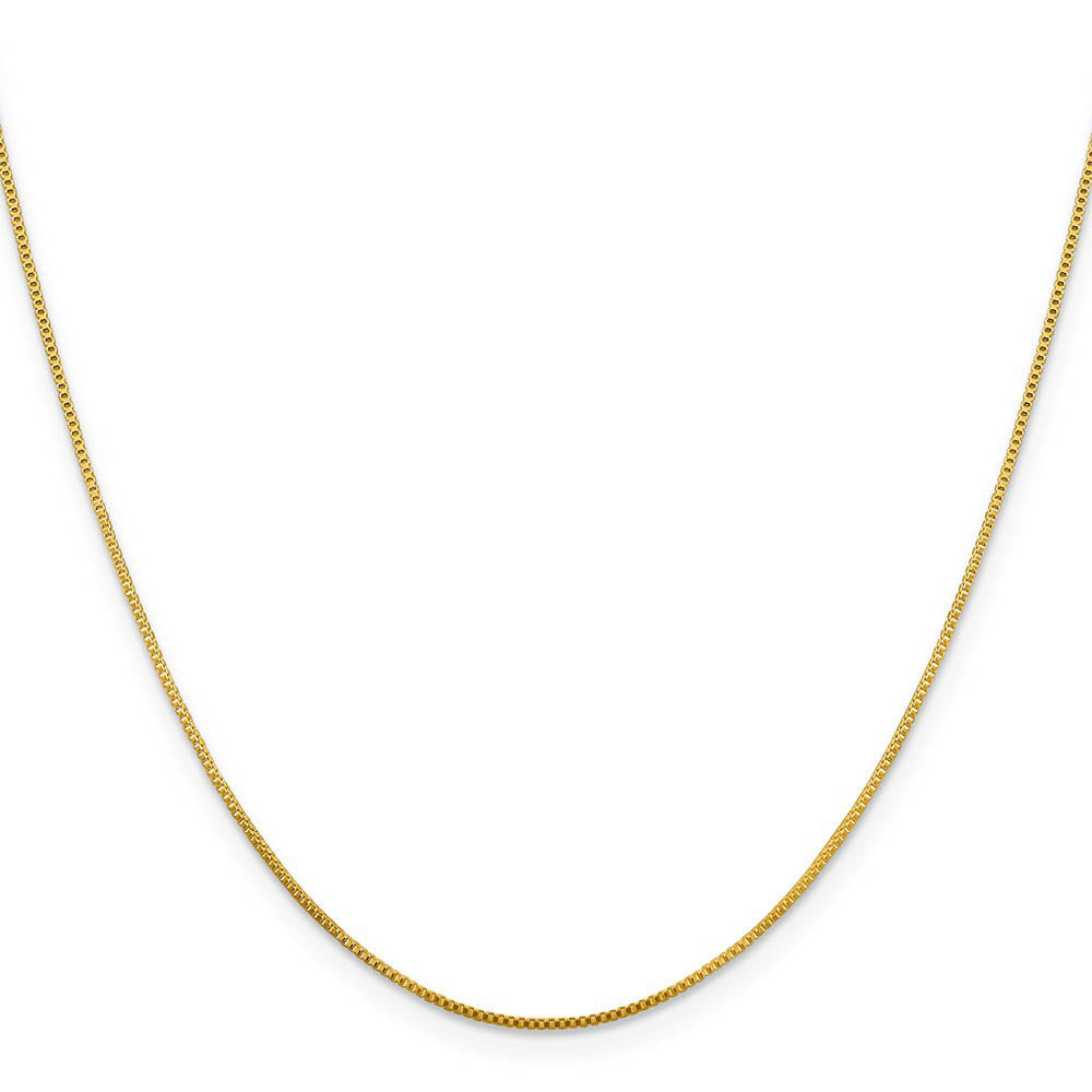 0.8mm Yellow Gold Tone Plated Sterling Silver Solid Box Chain Necklace, Item C10338 by The Black Bow Jewelry Co.