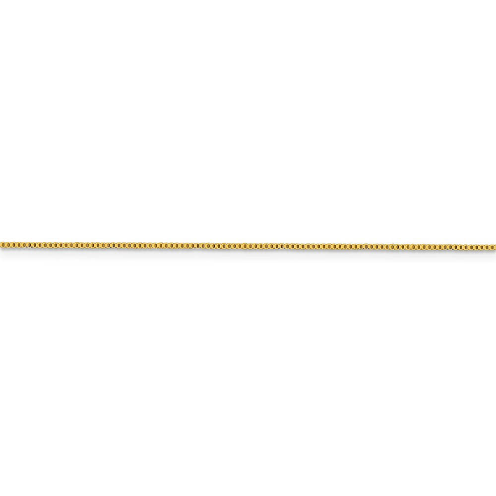 Alternate view of the 0.8mm Yellow Gold Tone Plated Sterling Silver Solid Box Chain Necklace by The Black Bow Jewelry Co.