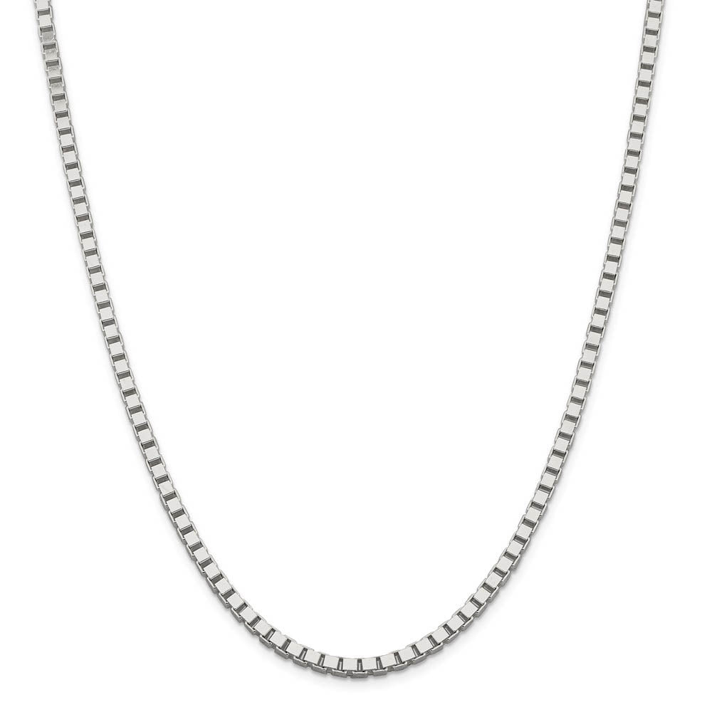 Alternate view of the 3.75mm, Sterling Silver, Solid Box Chain Necklace by The Black Bow Jewelry Co.