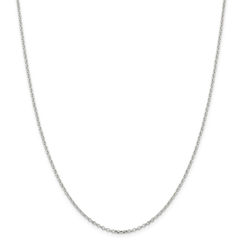 Alternate view of the 1.75mm Sterling Silver D/C Solid Open Cable Chain Necklace by The Black Bow Jewelry Co.