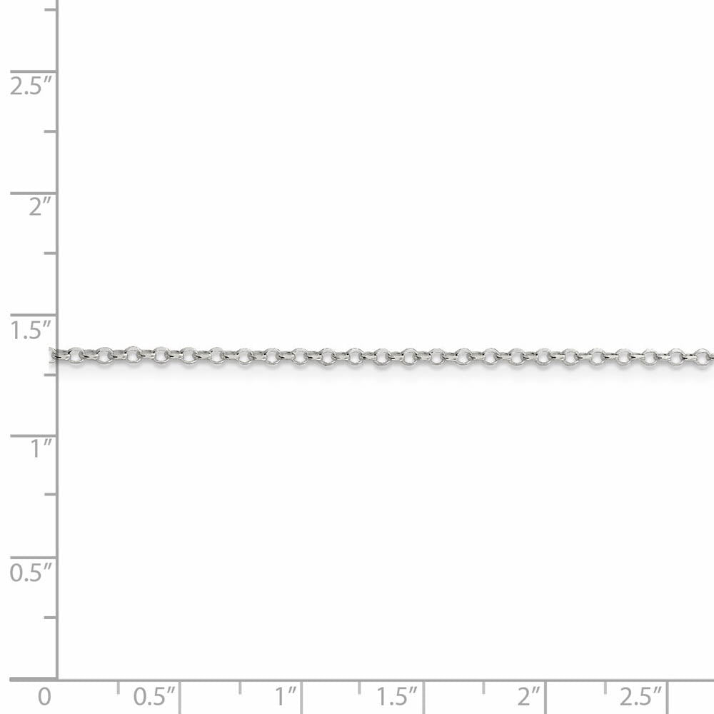 Alternate view of the 1.75mm Sterling Silver D/C Solid Open Cable Chain Necklace by The Black Bow Jewelry Co.