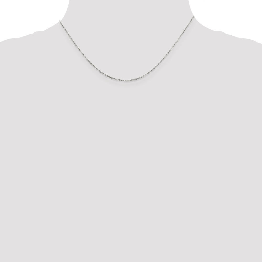 Alternate view of the 1.1mm Rhodium Plated Sterling Silver Solid Cable Chain Necklace by The Black Bow Jewelry Co.