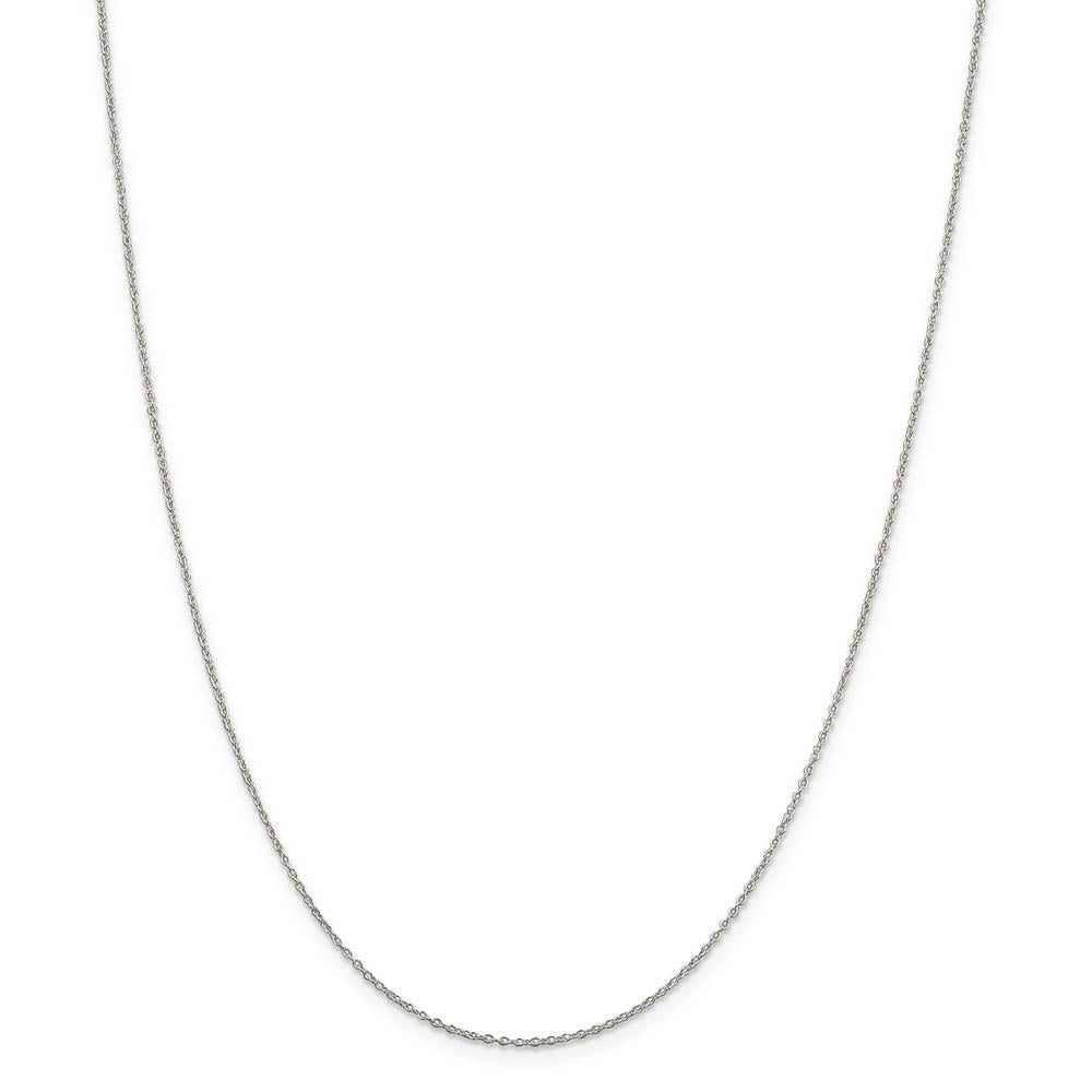 1.1mm Rhodium Plated Sterling Silver Solid Cable Chain Necklace, Item C10356 by The Black Bow Jewelry Co.