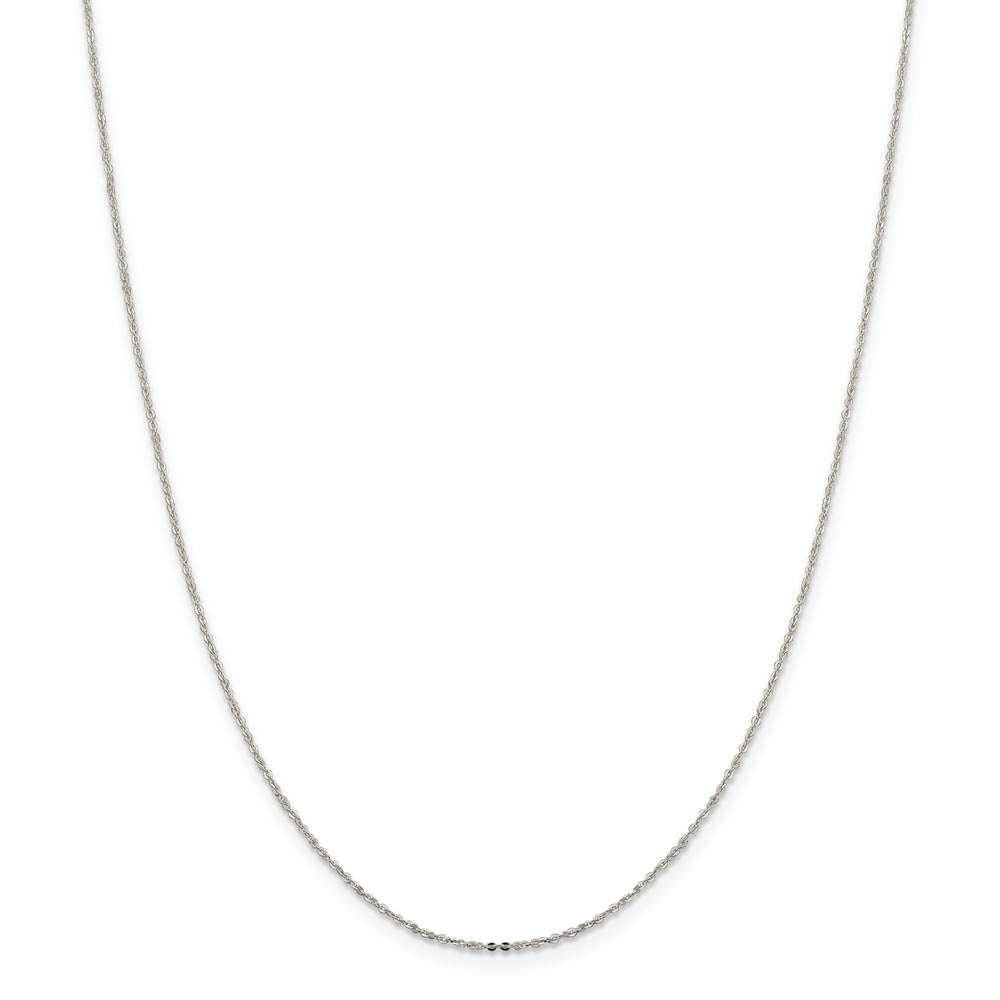 Alternate view of the 1.1mm Sterling Silver Flat Cable Chain Necklace by The Black Bow Jewelry Co.