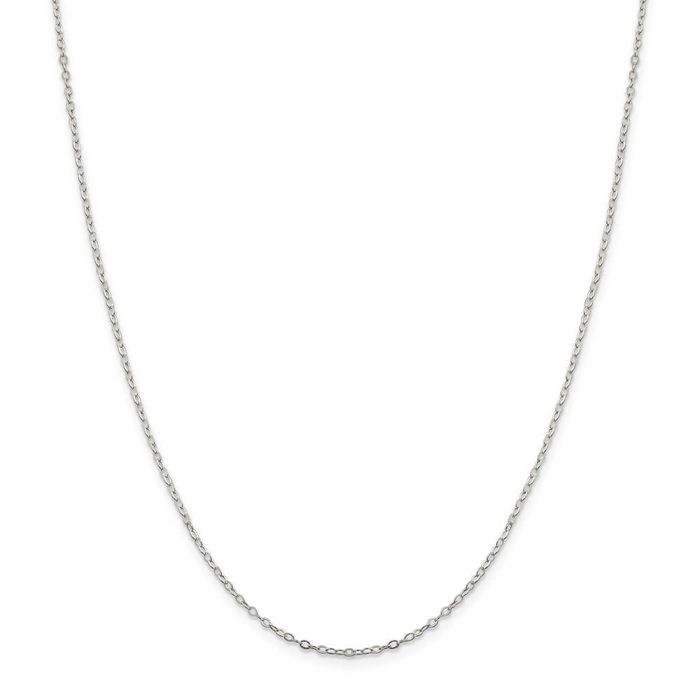 Alternate view of the 1.5mm Sterling Silver Flat Open Oval Cable Chain Necklace by The Black Bow Jewelry Co.