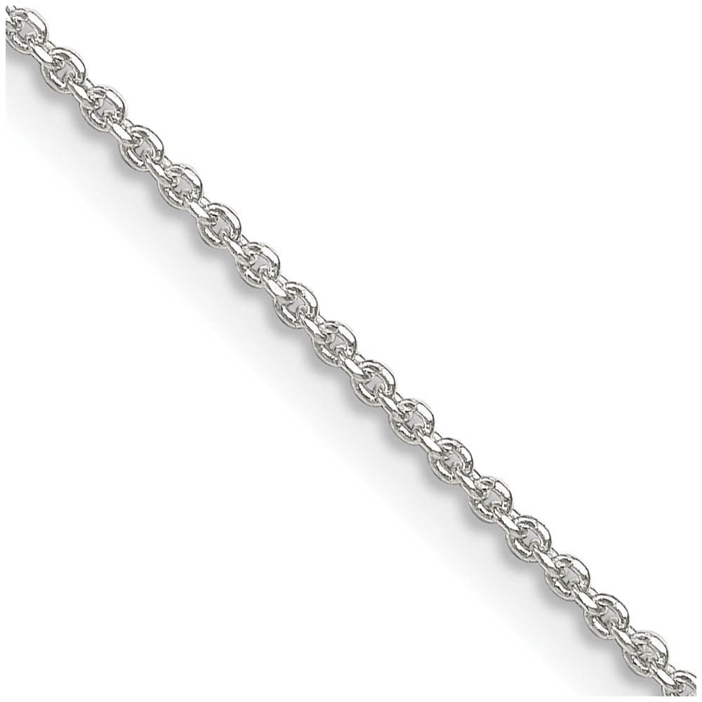 1.4mm Sterling Silver Solid Diamond Cut Cable Chain Necklace, Item C10362 by The Black Bow Jewelry Co.